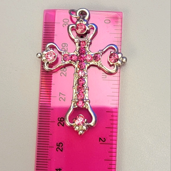 Three (3) Rhinestone Cross Pendants - Picture 4 of 13